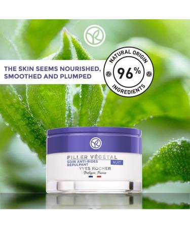 Yves Rocher Filler Vegetal - Plumping Face cream for Mature and Aging Skin Natural Hyaluronic Acid to improve Collagen production Skin Care Moisturizer - Night Cream 50ml - Buy Online on GoSupps.com