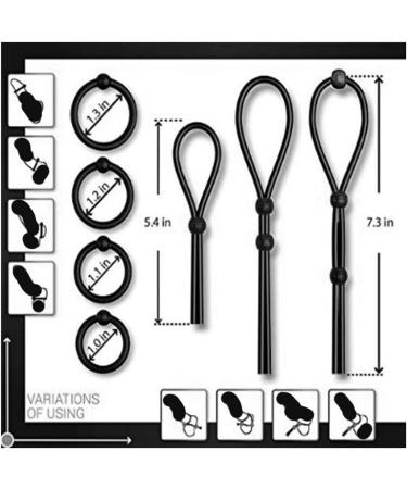 Sporty Male Props | 7-Piece Silicone Ring Set | Multi-Purpose & Flexible - Black | Soft & Easy to Use - Buy Online on GoSupps.com