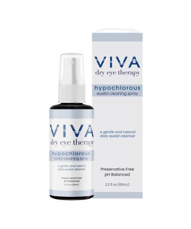 Viva Hypochlorous Acid Eyelid Cleansing Spray | Cleans Allergens Dirt Oils Makeup from Eyelids and Lashes | 2.2 fl oz (65ml)