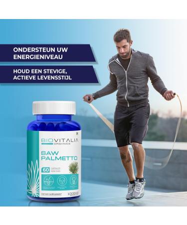  BIOVITALIA ORGANICS Biovitalia Saw Palmetto Extract Capsules 1000 mg Hair Growth Dietary Supplement | Supports Prostate Health and Urinary Function for Men and Women - 60 Capsules - Buy Online on GoSupps.com