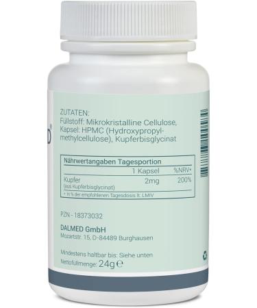 Buy Copper Bisglycinate 120 Capsules - Premium Quality 2mg Copper per Capsule - Pure & Additive-Free for Optimal Health - Buy Online on GoSupps.com