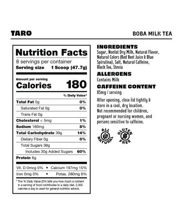 Madrinas Taro Boba Milk Tea - 13.5oz | Authentic Flavor 8 Servings | Worldwide Shipping - Buy Online on GoSupps.com