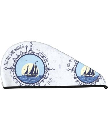 Not All Who Wander are Lost Microfiber Hair Towel - Soft Super Absorbent Coral Velvet Wrap for Long Curly & Thick Hair - Buy Online on GoSupps.com
