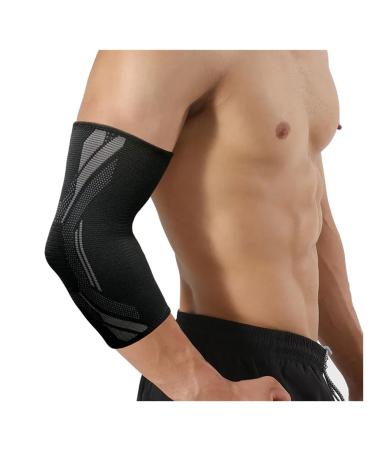HUDFVIOI Knitted Elbow Pads Joint Protection Fitness Warmth Sports NonSlip Breathable Perspiration Arm Guards for Sports L L Black