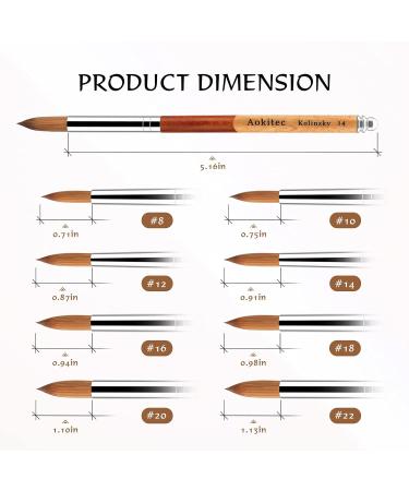Acrylic Brush #20 Sable Kolinsky - Nail Art & Manicure Tool | Zobelhaar Wood Gel Brush for Acrylic Nails - Buy Online on GoSupps.com