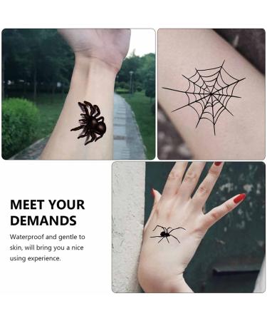 Beiling Spider Web Temporary Tattoos - 10 Sheets Black Cobweb Fake Tattoos for Kids & Adults - Cosplay & Party Body Art - Buy Online on GoSupps.com