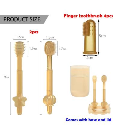 Tyxhxtf 6-Piece Baby Toothbrush Set | Soft Silicone Finger Toothbrush for Children 0-2 Years | Gentle Manual Toothbrush for Gum Massage - Buy Online on GoSupps.com