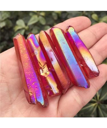 5 Pack Natural Crystal Points Rainbow Titanium Treated Quartz Rods Natural Quartz Crystal Minerals s - Buy Online on GoSupps.com