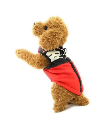 Pegasus winter coat for dogs Clothing for cats jacket chihuahua dachshund with dishes hoop d ring warm pet clothing down vest for puppy padded windproof cold weather red skull l l red skull