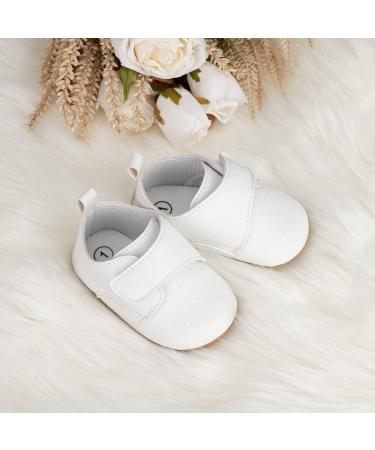 Sonsage Infant Baby Oxford Shoes | PU Leather Lace-Up Anti-Slip Trainers for Boys and Girls | Soft Rubber Sole | Toddler First Walking Sneakers 12-18 Months | C White - Buy Online on GoSupps.com