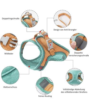 Fueegue Cat Harness & Leash - Escape Proof Adjustable Soft Harness for Cats & Dogs - Green L - Buy Online on GoSupps.com