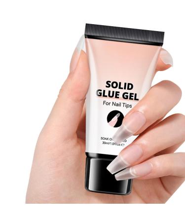 Solid Nail Gel - Strong Nail Glue for Clear Nail Ends - 30ml Sculpting and Bonding Adhesive - Residue-free Strengthened Adhesion for Home Manicure