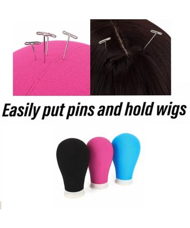 22 Canvas Wig Head Tripod Stand with Mannequin for Wig Making Display - Rosy Red (22 Inch) | Includes Tripod Stand, Wig Caps, T-Pins, and Bristle Brush - Buy Online on GoSupps.com