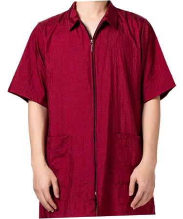 TEHAUX Dog Grooming Smocks Clothes Hair Barber Vest Hair Salon Gown Shirt Jacket Professional Barber Cape Zipper Hairdressing Cape Work Overalls Nursing Gown Woman Red Suspenders Hair Dye - Buy Online on GoSupps.com