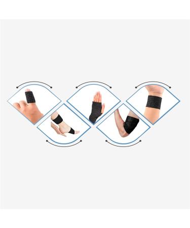 12 Pack 2 x 5 Yards Black Self Adhesive Bandage Wrap for Sports First Aid - Breathable, Cohesive, Elastic Bandage for Wrist and Ankle - Buy Online on GoSupps.com