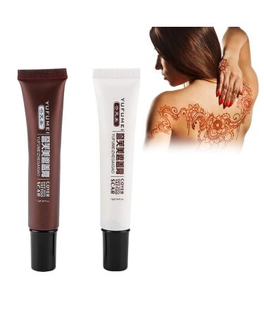 Scar Tattoo Concealer, Waterproof Fast Coloring Hiding Spots Birthmarks Cream Long-Lasting Professional Coverage Cream Makeup Cover Up Cream Set Natural and Mild for Facial & Body