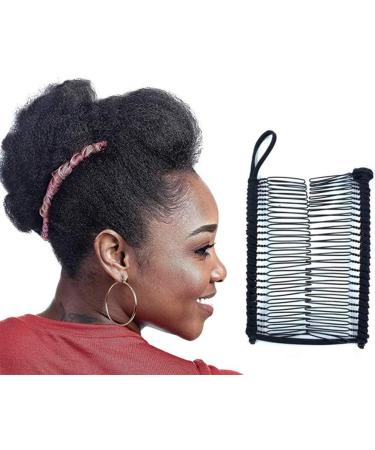 Stretchable Banana Comb Vintage Banana Hair Clip Stretch Double Comb Clip for Women Ladies Girls Hair Styling Black - Buy Online on GoSupps.com