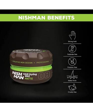Nish Man Hair Styling Gel Matte Finish 150ml - Strong Hold Hair Wax for Men | Edge Control with Hair Clay Aqua Wax | Wax Stick for Men's Hair - (08 Matte) - Buy Online on GoSupps.com