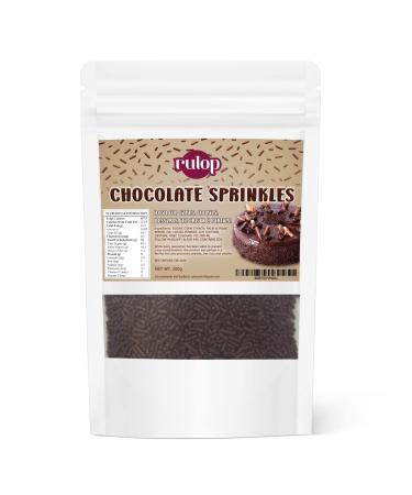Rulop Chocolate Sprinkles 200g Dairy Free Resealable Chocolate Strands Perfect for Topping Cakes and Ice Cream