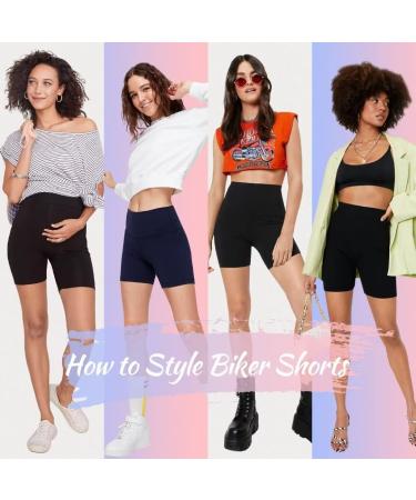 QGGQDD 3 Pack High Waisted Biker Shorts for Women - Buttery Soft 5 Workout Yoga Shorts - Small-Medium - Black/Beige/Light Grey - Buy Online on GoSupps.com