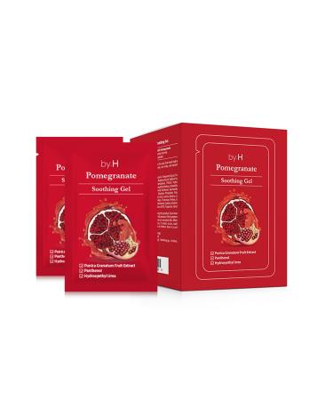 by.H Pomegranate Soothing Gel (30 PCS) - Revitalizing Gel with Natural AHA for Skin Elasticity Hydration - Antioxidant Effects - Perfect for Wrinkle Prevention Pure Aloe Vera Alternative