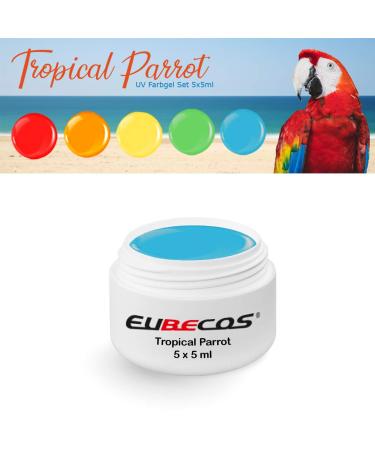 EuBeCos Tropical Parrot Wetlook Color Gel Set - Studio Quality Made in Germany | Special Offer - 5 x 5 ml - Buy Online on GoSupps.com