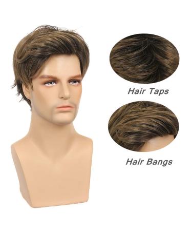Kaneles Men's Short Brown Natural Synthetic Cosplay Wig - Perfect for Male Cosplayers - Buy Online on GoSupps.com