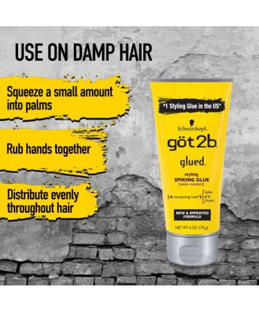 Got2B Glued Styling Spiking Hair Gel Set - 2x6oz Tubes + 1 Travel 1.25oz Tube - Buy Online on GoSupps.com