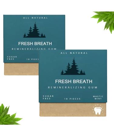 Larineco Remineralizing Gum Larineco Remineralizing Gum Chewing Gum Organic Mastic Mint Chewing Gum Supports Oral Health Sugar-Free Long Lasting Chewing Gum (2 Boxes-B)