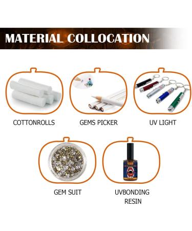 Tooth Gemstone Set - DIY Tooth Jewelry Kit with Glue & Light Hardening - Perfect for Halloween Decoration - Buy Online on GoSupps.com