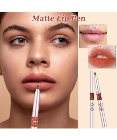 Matte Lip Pencil Lipstick Waterproof Lip Liner Pencil Set Long Lasting Waterproof and Matte Gift for Girls - Buy Online on GoSupps.com