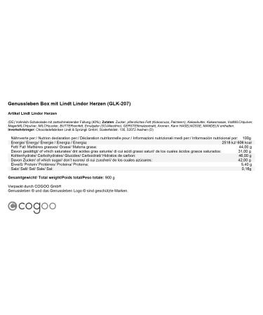 900g Gourmet Lindt Lindor Hearts Box - Perfect Surprise Gift for Any Occasion - Buy Online on GoSupps.com