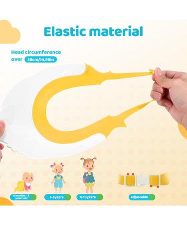 Kids Shower Cap Adjustable Hair Washing Caps Ear Covers for Shower Hair Washing Shampoo Shield Baby Visor for Eyes and Ears Protector Bath Head Shield for Infant (Yellow) - Buy Online on GoSupps.com