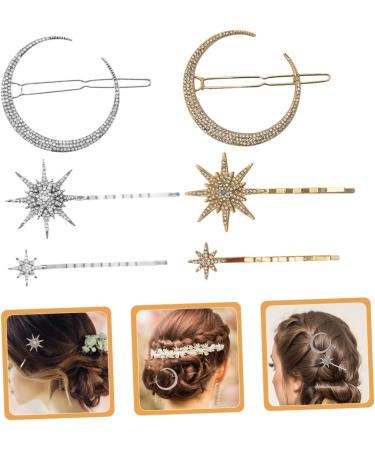 minkissy 2 Sets Silver Star Hair Clips Snowflake Star Hair Clip Star Hair Accessories Moon Hair Accessories Silver Star Hair Pins Hair Jewelry Moon Hair Clip Hairpin Vintage Alloy - Buy Online on GoSupps.com