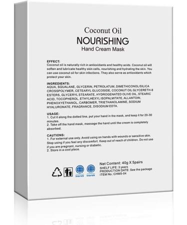 MOND SUB Coconut Oil Hand Mask Gloves for Dry Hands Set of 5 Pairs Moisturizing & Whitening Anti-Aging Hydrating Hand Care Gloves Soften Cutin/Supplement Nutrition Exfoliating - Buy Online on GoSupps.com