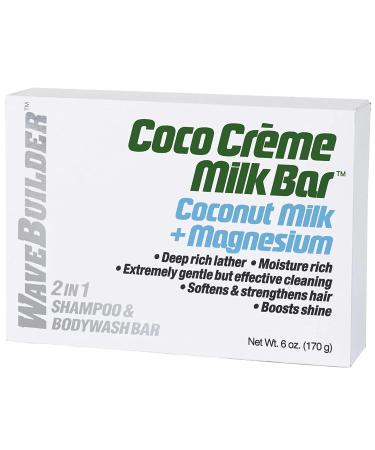 Wavebuilder Coco Creme Milk Bar Coconut Milk + Magnesium 2 in 1 Shampoo & Bodywash Bar