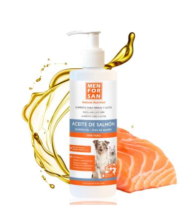 MENFORSAN Salmon Oil for Dogs and Cats 500ml with Omega 3 and 6 Gives a Shiny Coat and Improves the Immune System Light Brown
