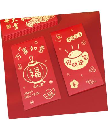 ABOOFAN 6pcs 2024 Year Red Packet Lai Si Pockets Gift Money Envelopes Traditional Chiese Hongbao Money Pockets for Cash Gift New Year Money Pouches Spigot Paper Bronzing Red Envelope Bag - Buy Online on GoSupps.com