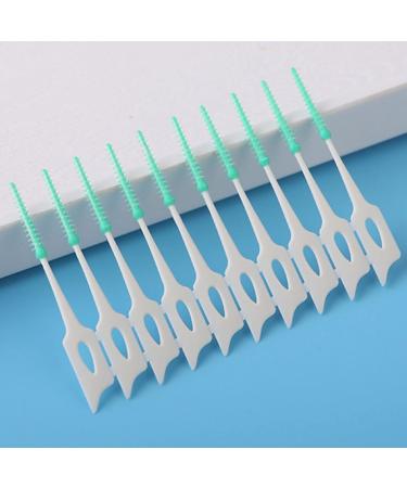 TSHAOUN 200 Interdental Brushes with Storage Box | Soft Silicone Dental Floss Sticks for Oral Care | Portable Green Interdental Cleaning Tools - Buy Online on GoSupps.com