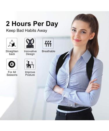 Thoracic Back Brace Posture Corrector - Magnetic Support for Neck Shoulder Upper and Lower Back Pain Relief - Adjustable Belt - X-Large (Pack of 1) - Buy Online on GoSupps.com