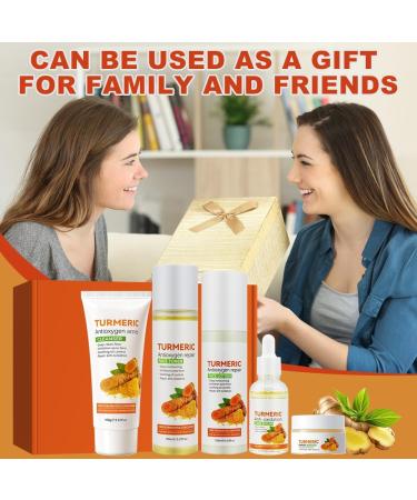 HASAIKA Skincare Set Turmeric Skincare Set Turmeric Facial Care Set Moisturizing and Pore Refining Facial Care Products for All Skin Types 5 Set - Buy Online on GoSupps.com
