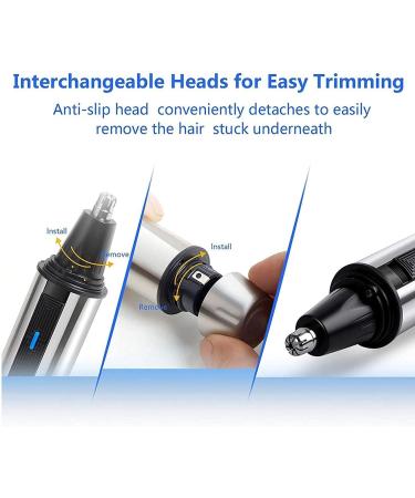 KouRy Portable Ear and Nose Hair Trimmer - Professional Painless Eyebrow & Facial Clipper for Men and Women Battery-Operated IPX7 Waterproof Dual Edge Blades - Buy Online on GoSupps.com