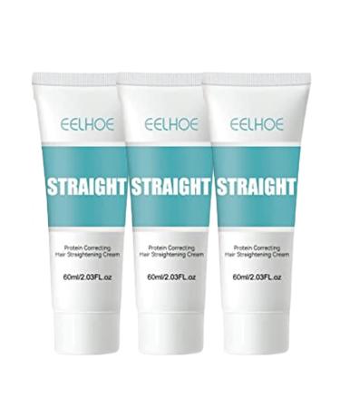 Eelhoe Keratin Correcting Hair Straightening Cream Eelhoe Protein Hair Straightening Cream Eelhoe Silk & Gloss Hair Straightening Cream For Curly Hair (3Pcs)