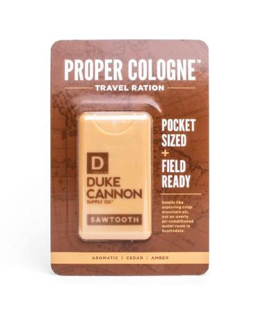 Duke Cannon Supply Co. Proper Cologne 0.34 Fl Oz - Sawtooth/Eau de Parfum for Men Travel Ration