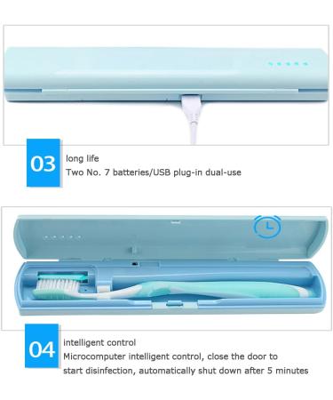 UV-C Portable Intelligent Ultraviolet Toothbrush Disinfection Box Toothbrush Holder USB Charging Type-C Interface Safe and Fast Disinfection Universal Toothbrush (B) - Buy Online on GoSupps.com