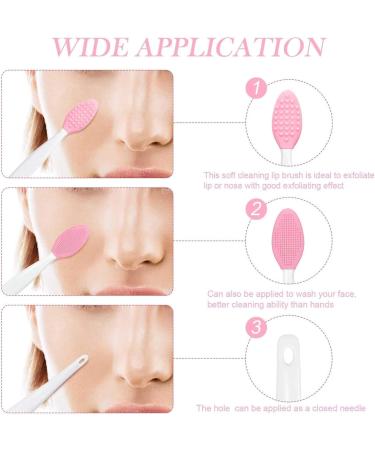 Silicone Lip Brush Double-sided Lip Brush Soft Cleaning Lip Brush Beauty Tool For Smoother Skin Cleaning Brush Set - Buy Online on GoSupps.com
