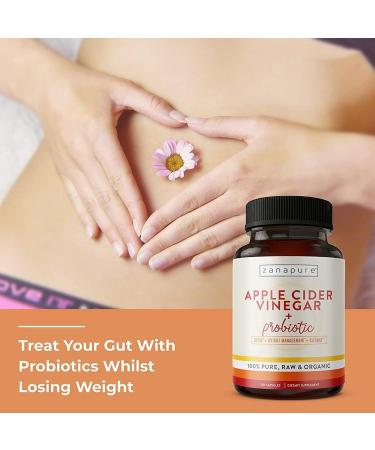 Zanapure Premium Apple Cider Vinegar Capsules with The Mother | 5 Billion CFUs Probiotics | 120 Capsules | Made in USA - Buy Online on GoSupps.com
