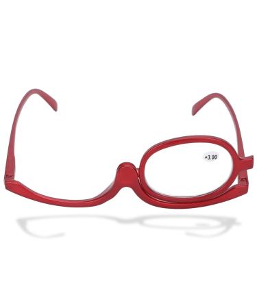 Reading Glasses Women Readers Magnifying Makeup Glasses Flip Over Single Lens Rotating Cosmetic Reading Glass Eyeglasses +3.00