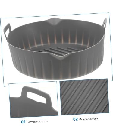 Zerodeko 2pcs Air Fryer Pan Deep Fryer Silicone Bakeware Silicone Air Fryer Liner to Rotate Household Food Greyx2pcs 23X20X8CMx2pcs - Buy Online on GoSupps.com