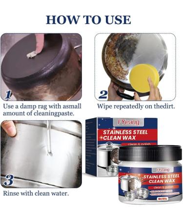 FYeang Stainless Steel Cleaner Stainless Steel Cleaning Wax Stainless Steel Cleaning Paste Rust Remover for Stainless Steel Stainless Steel Cleaner for Appliances - Buy Online on GoSupps.com
